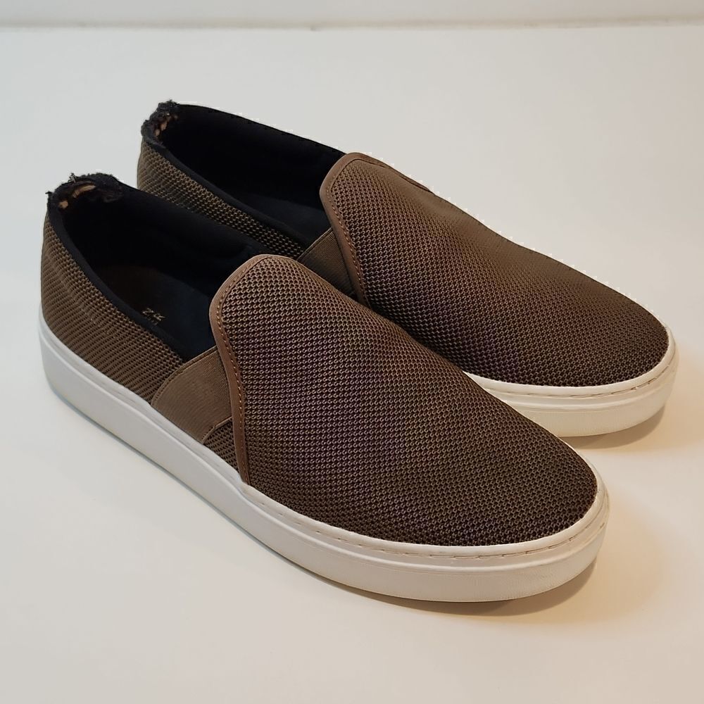 Eileen Fisher Pep Slip On Mesh Shoes Sneakers Women's Size 10 US Brown/White